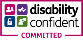 1950 4 DisabilityConfident accreditation logo for Tudor Rose Services Ltd (TA Tudor Rose Workplace Wellbeing Consultancy)